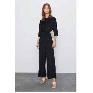 Zara Cut Out Jumpsuit in Black‎ Size Medium